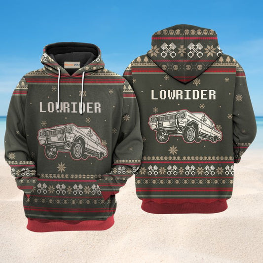 Lowrider Vintage Christmas Vibe Art – 3D Hoodie