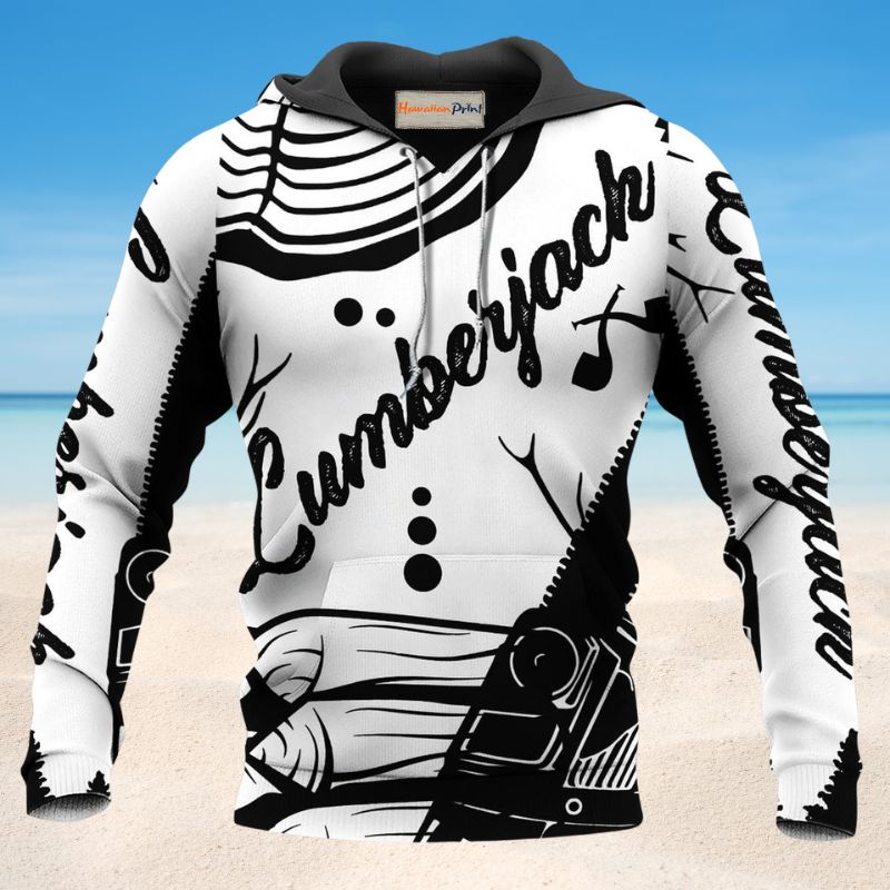 Lumberjack Black And White Art – 3D Hoodie