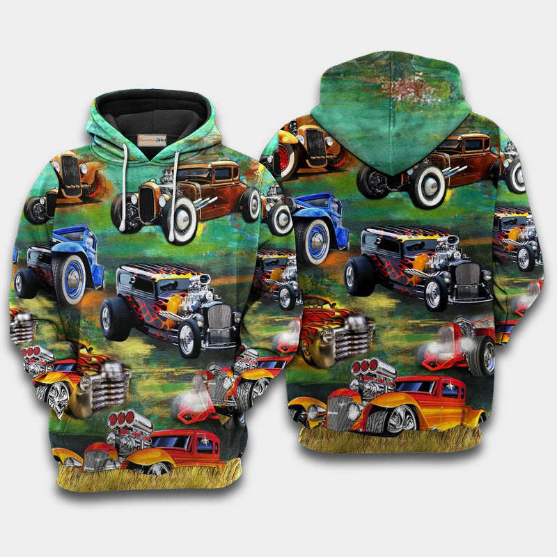 Luxury Retro Cars Art – 3D Hoodie