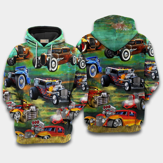 Luxury Retro Cars Art – 3D Hoodie