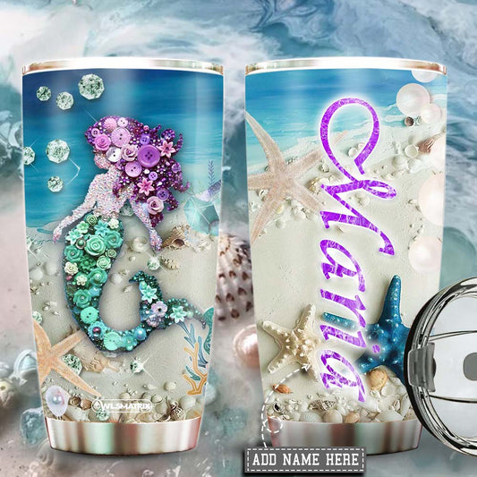 Mermaid And Starfish Personalized 20 Oz Tumbler