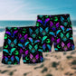Neon Bat Magic Art Style - Beach Short