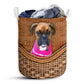 Mandy Sechrist Dog Rattan Teaxture - Laundry Basket - Owls Matrix LTD
