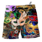 Beach Short / Adults / S Mardi Gras Feather Party - Beach Short - Owls Matrix LTD