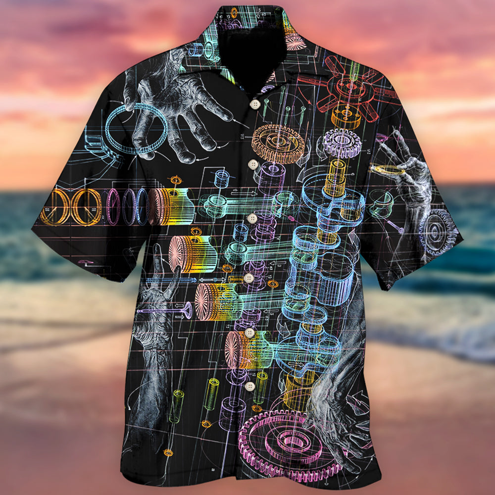 Neon Mechanic Workshop Style - Hawaiian Shirt