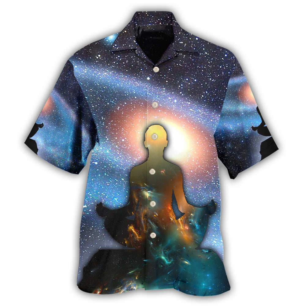 Yoga Meditation Galaxy Universe Art – Hawaiian Shirt