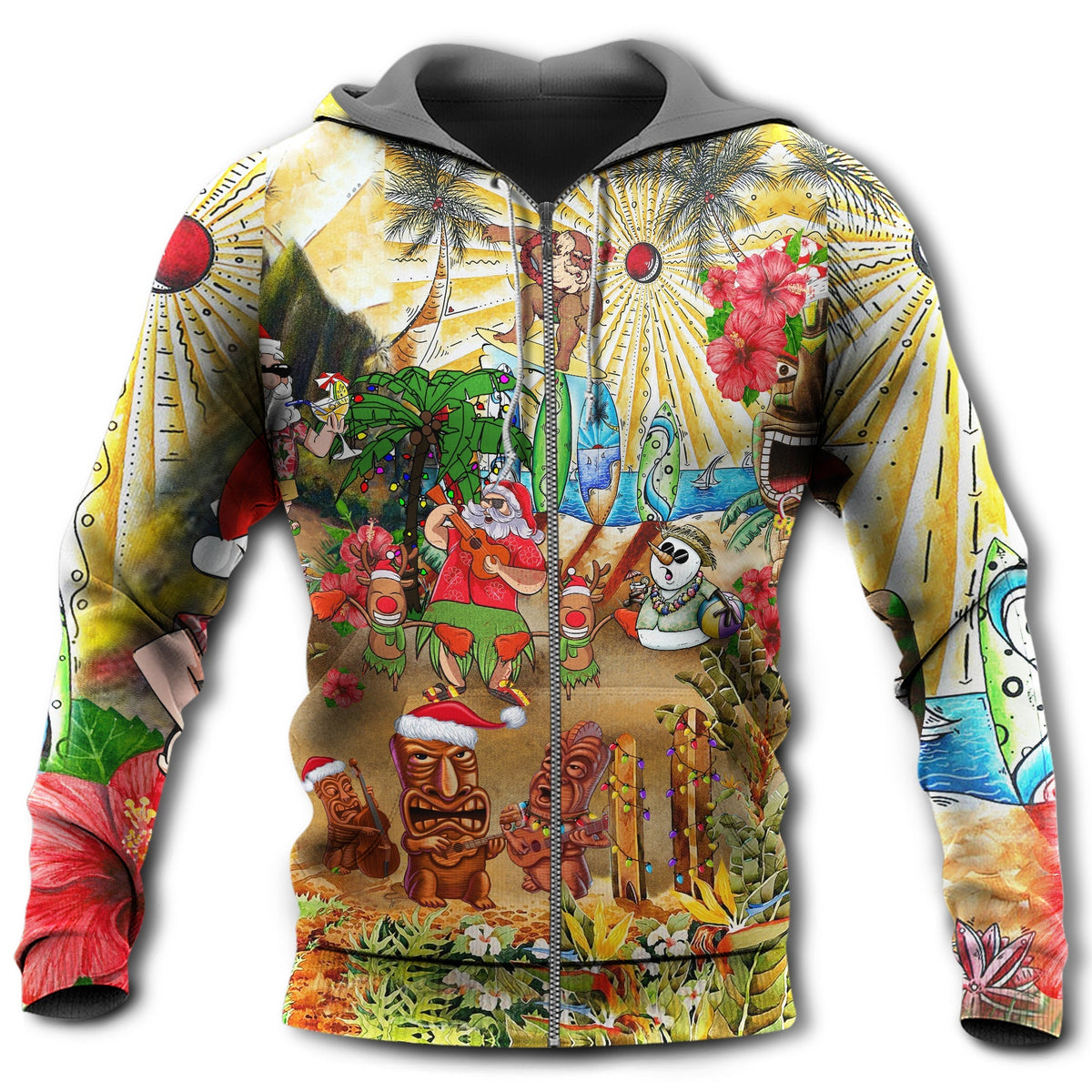 Mele Christmas Hawaii Tropical - 3D Hoodie2
