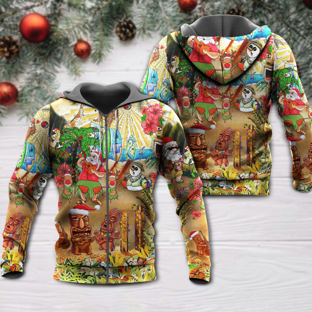 Mele Kalikimaka Tiki Christmas - 3D Hoodie
