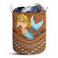 Mermaid Cute Spaniel Rattan Texture - Laundry Basket - Owls Matrix LTD