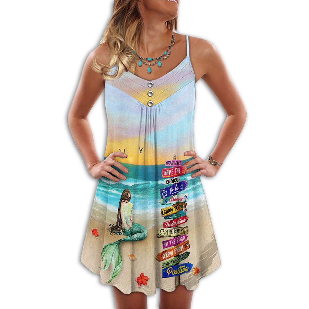 Mermaid Beach Sunset – Women's Summer Sleeveless V-Neck Camisole Dress