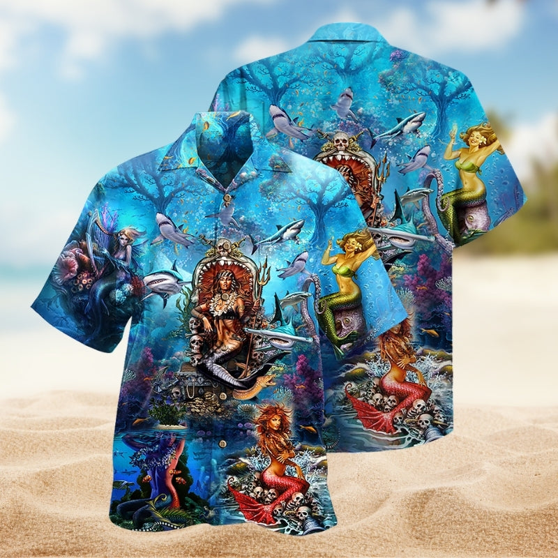 Mermaid Beautiful And Skull Limited Edition – Hawaiian Shirt