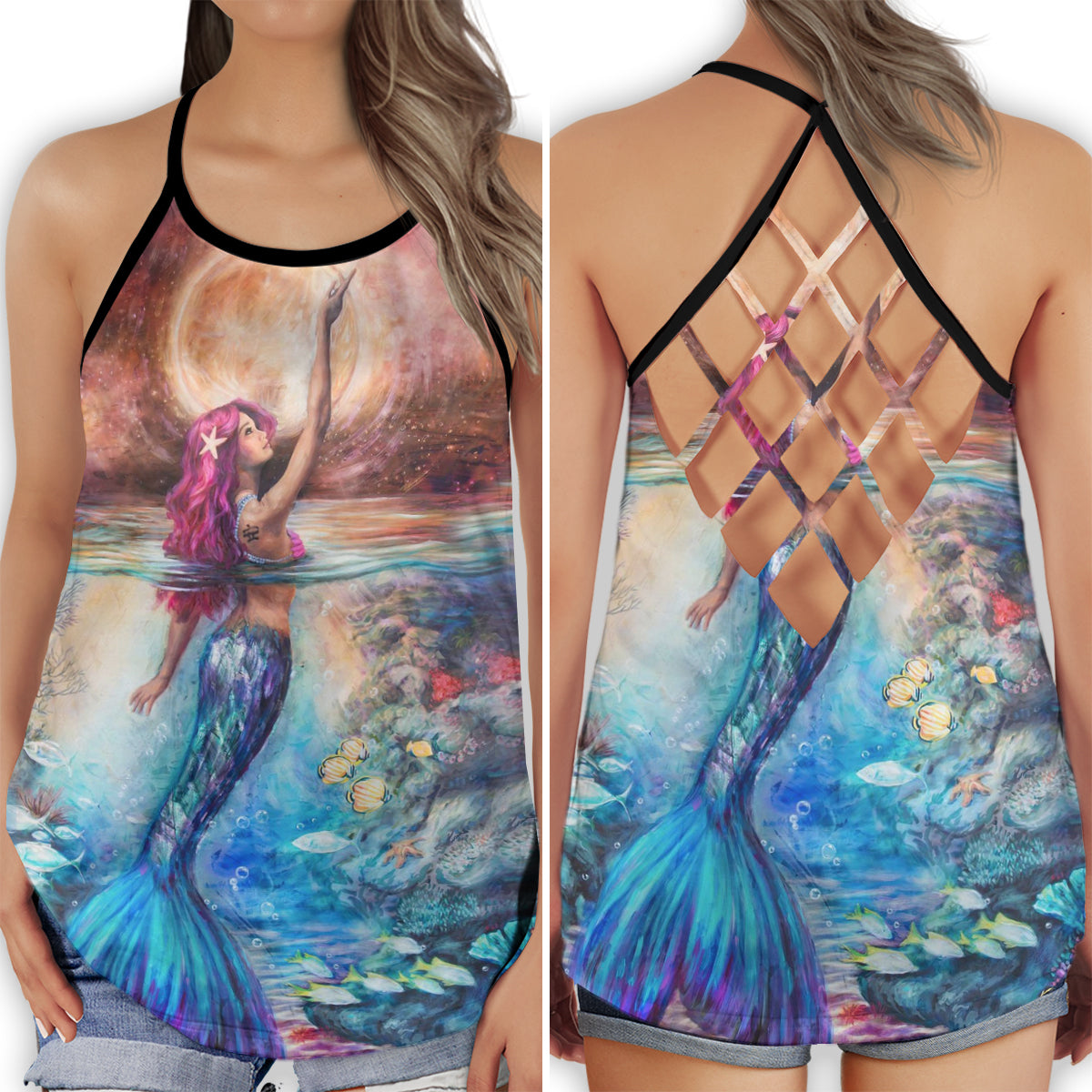 Mermaid Sea Love Dream Vibes - Hollow Tank Top