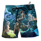 Beach Short / Adults / S Mermaid In The Dark Deep Sea - Beach Short - Owls Matrix LTD