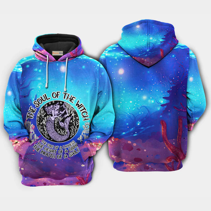 Mermaid Ocean Skyline Art – 3D Hoodie