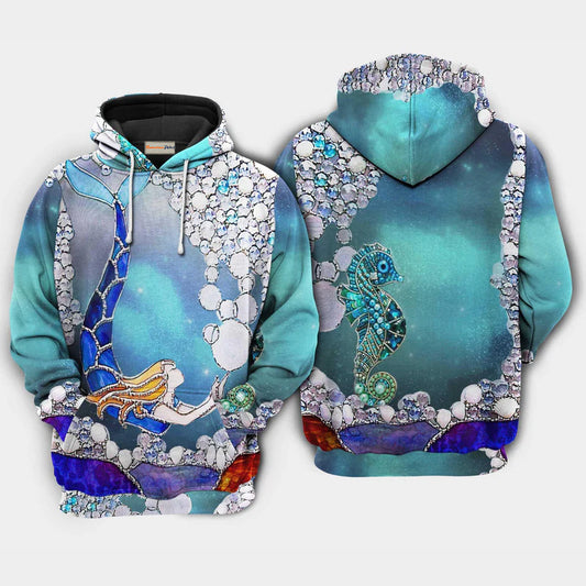 Mermaid Ocean Skyline Art – 3D Hoodie
