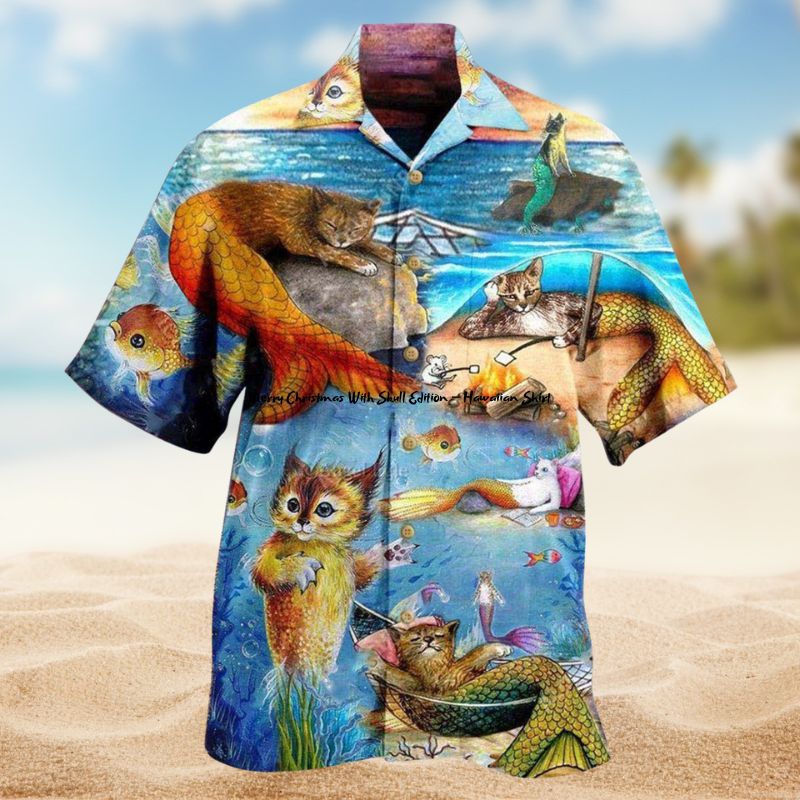 Mermaid Off Duty Cat Edition – Hawaiian Shirt