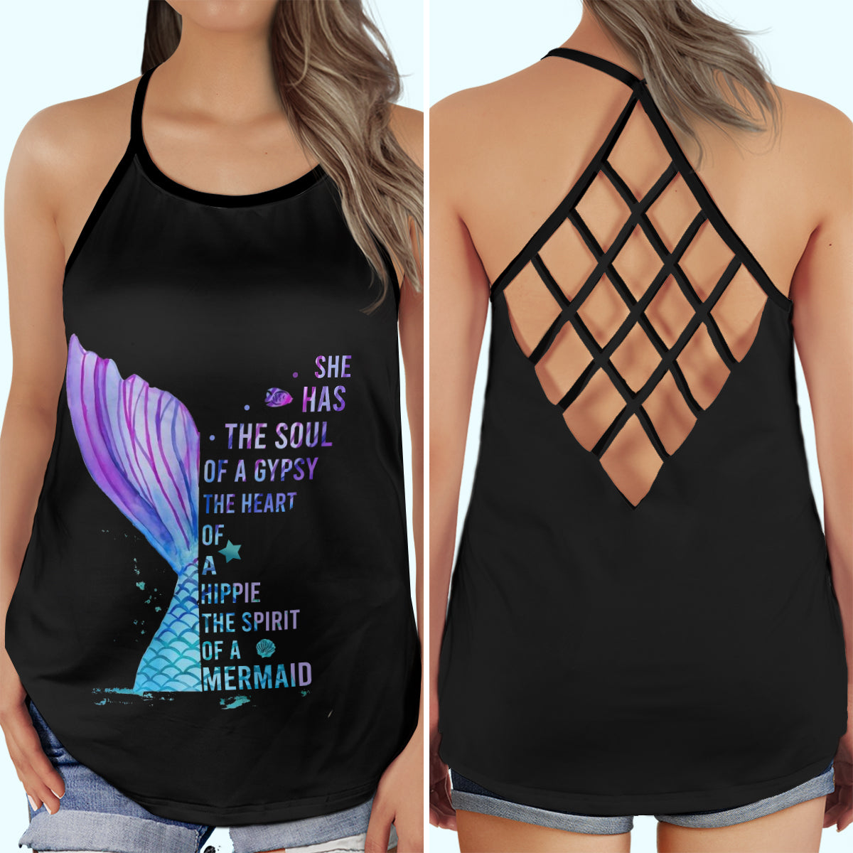 Mermaid Princess Of The Sea Heart – Hollow Tank Top