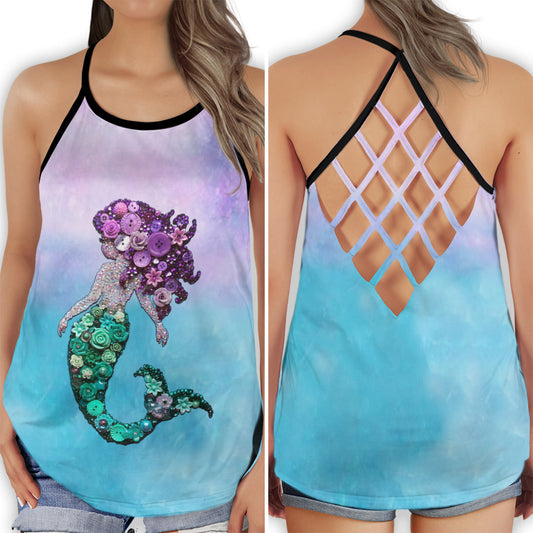 Mermaid Princess Of The Sea Fantasy Ocean Dream Art - Hollow Tank Top