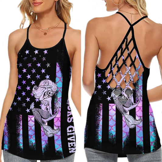 Mermaid Queen Ocean Lover Fantasy Sea Aesthetic Art - Hollow Tank Top