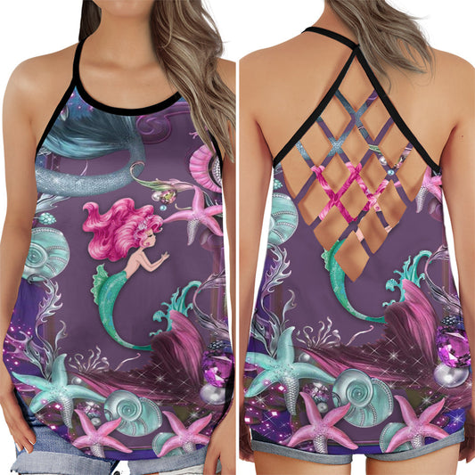 Mermaid Queen Ocean Love Deep Sea Fantasy Style Art - Hollow Tank Top