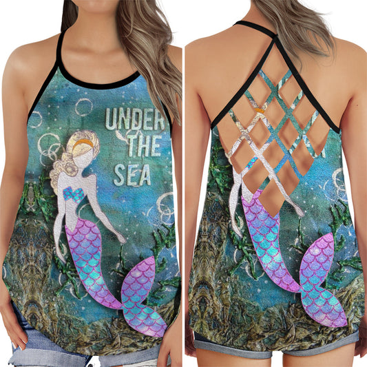 Mermaid Queen Under The Sea Ocean Fantasy Art - Hollow Tank Top