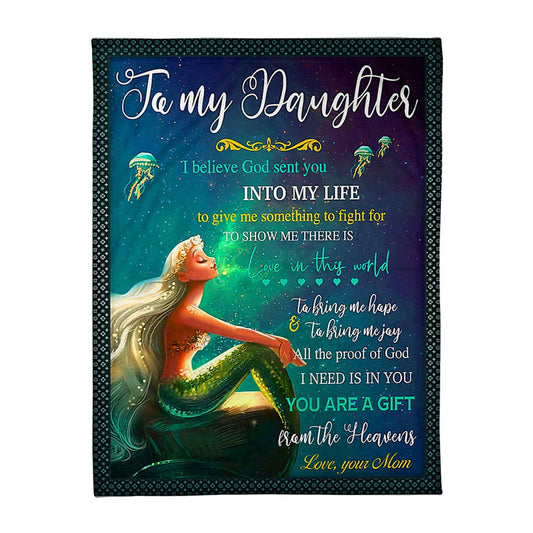 Mermaid You Are The Gift From The Heavens Mom To Daughter 50 x 60 Inch Flannel Blanket For Cozy Bedroom And Sofa Decor