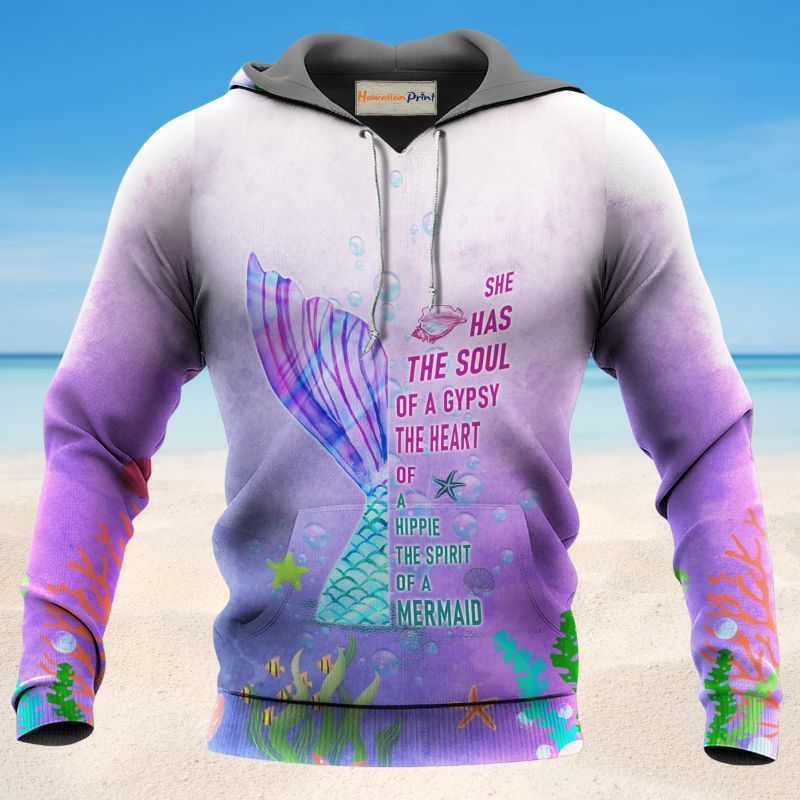 Mermaid Love Ocean Sky Soul - 3D Hoodie