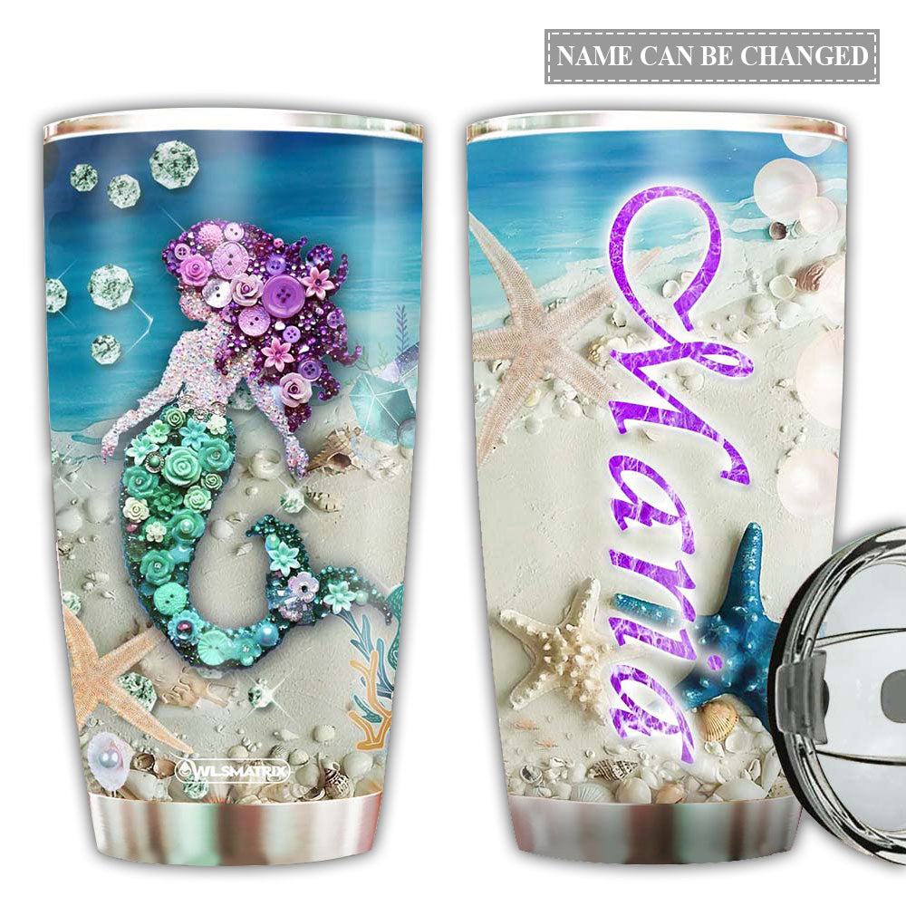 Mermaid And Starfish In The Ocean Personalized 20 Oz Tumbler