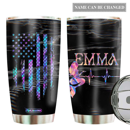 Mermaid Loves Star Dark Personalized 20 Oz Tumbler