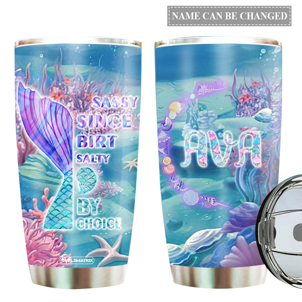 Mermaid Sassy Salty Personalized 20 Oz Tumbler