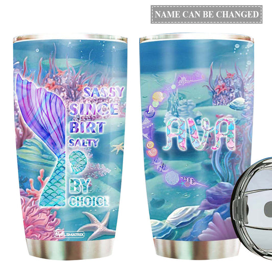 Mermaid Sassy Salty Personalized 20 Oz Tumbler