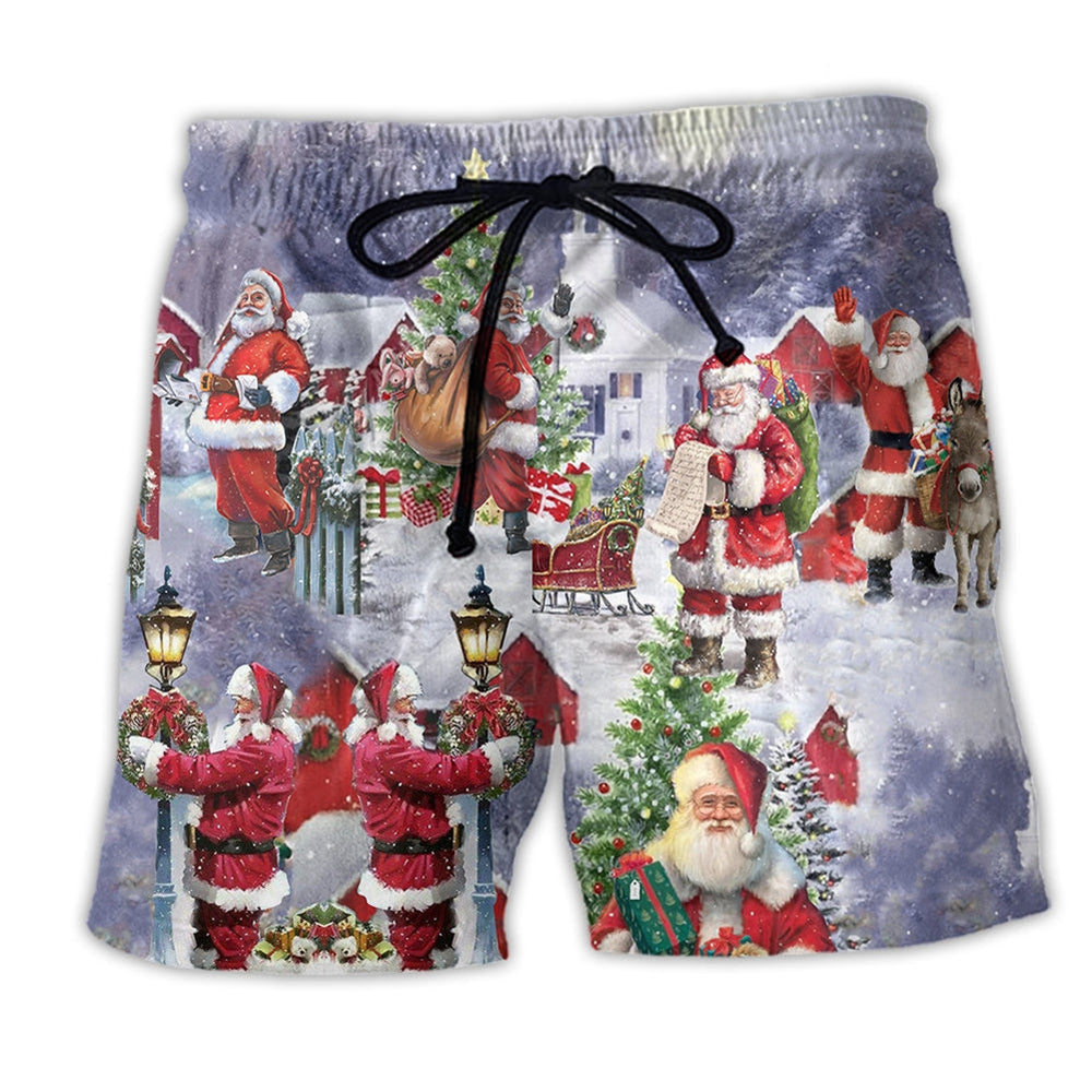Merry Xmas Santa Coming - Beach Short