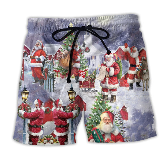 Merry Xmas Santa Coming - Beach Short