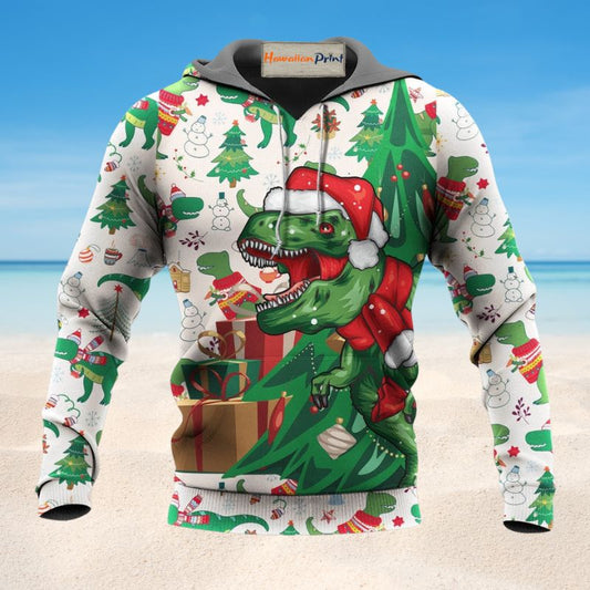 Merry Rexmas Dinosaur Christmas - 3D Hoodie