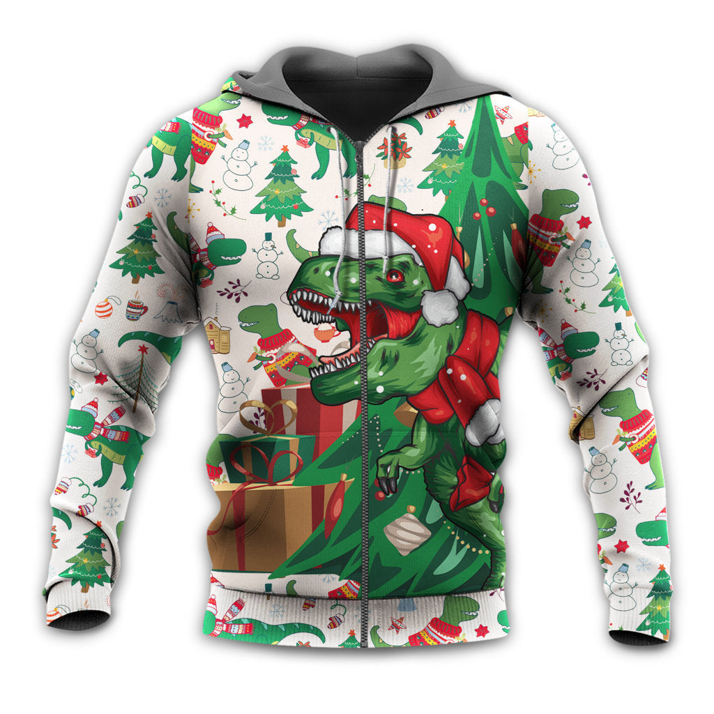 Merry Rexmas Dinosaur Christmas - 3D Hoodie