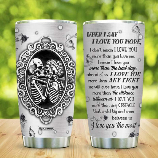 Skull Couple Love You Couple Gift 20 Oz Tumbler