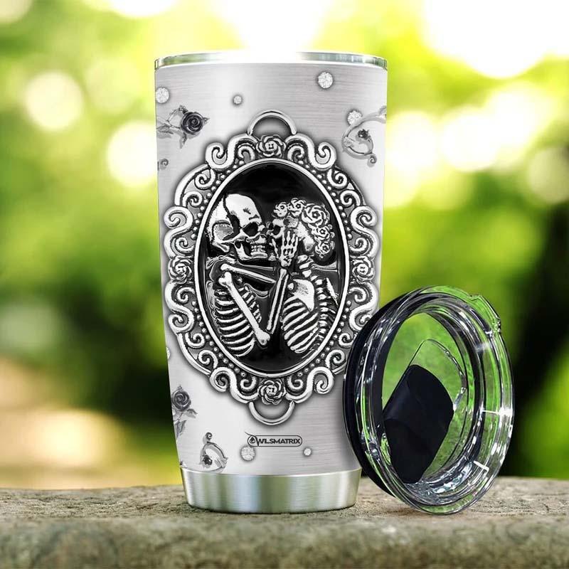 Skull Couple Love You Couple Gift 20 Oz Tumbler