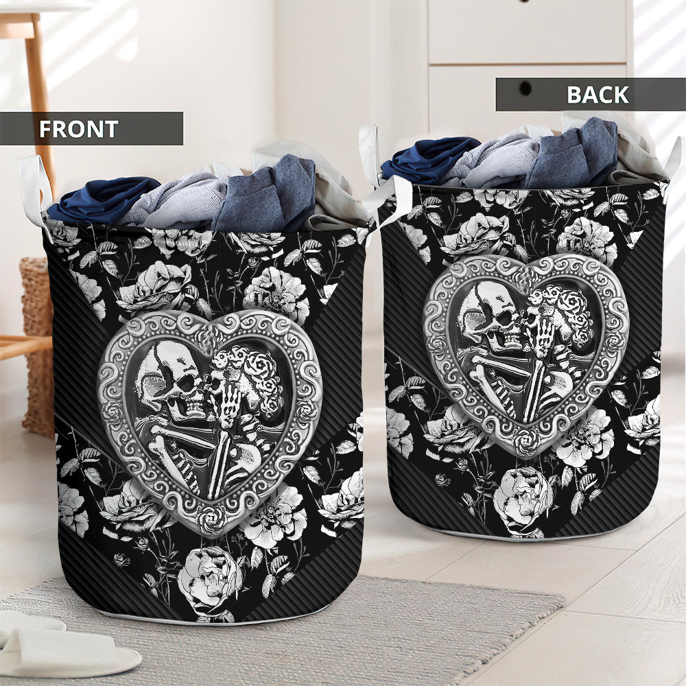 Cool skull metal couple - Laundry basket - LAUB07TNH250222-Owls Matrix