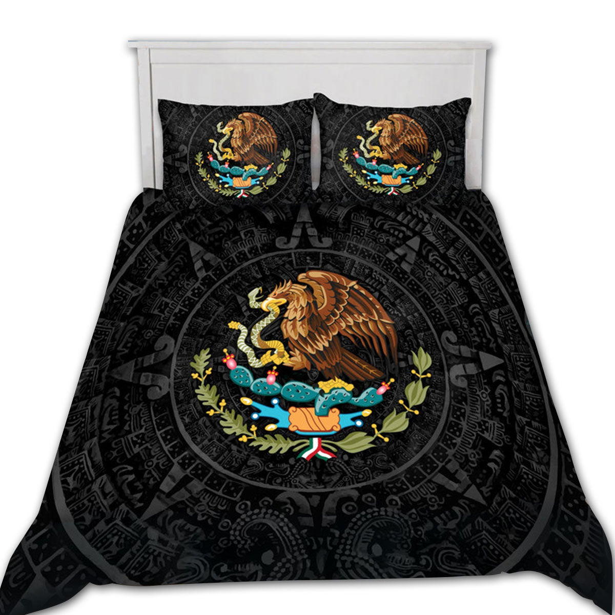 Mexican Aztec Dark Classic Bedding Cover For Southwestern Bedroom Decor