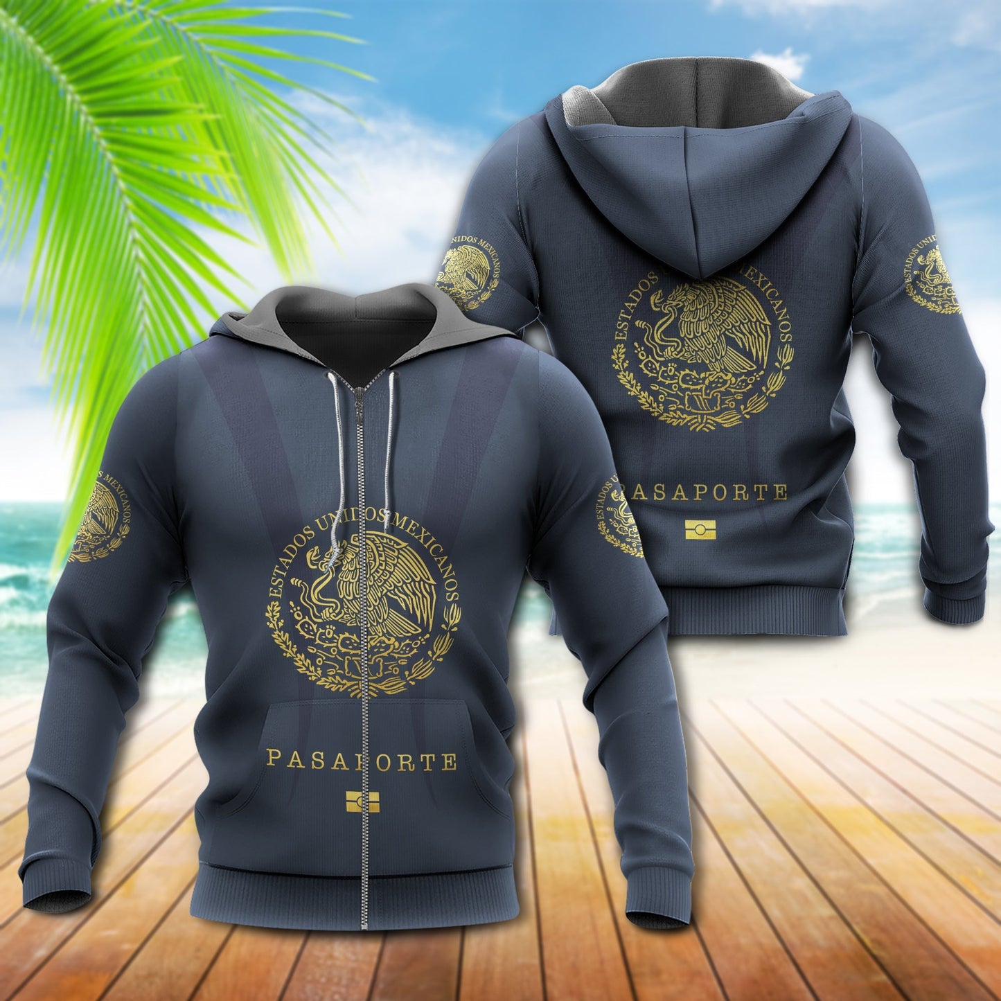 Mexico Passport Blue Style - 3D Hoodie