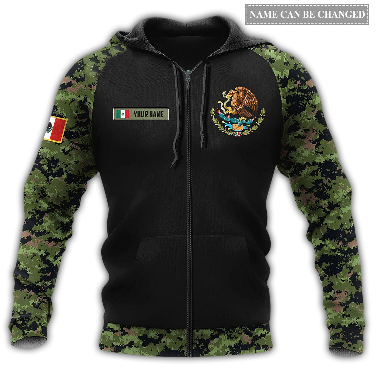 Mexico Symbol Black Personalized - 3D Hoodie