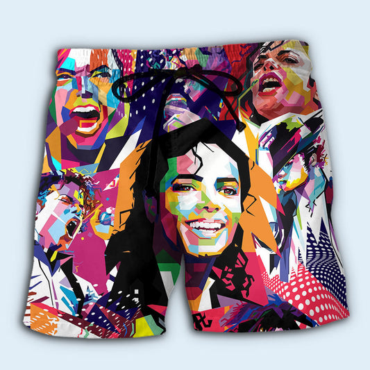 Pop Singer Inspired Color Art – Beach Short
