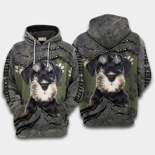 Miniature Schnauzer My Friend Art – 3D Hoodie
