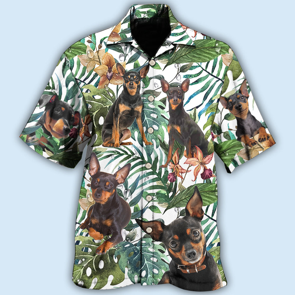 Miniature Pinscher Tropical Leaf Style – Hawaiian Shirt