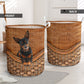 Miniature Pinscher Dog Rattan Texture - Laundry Basket - Owls Matrix LTD