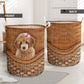 Miniature Poodle Dog Rattan Texture - Laundry Basket - Owls Matrix LTD