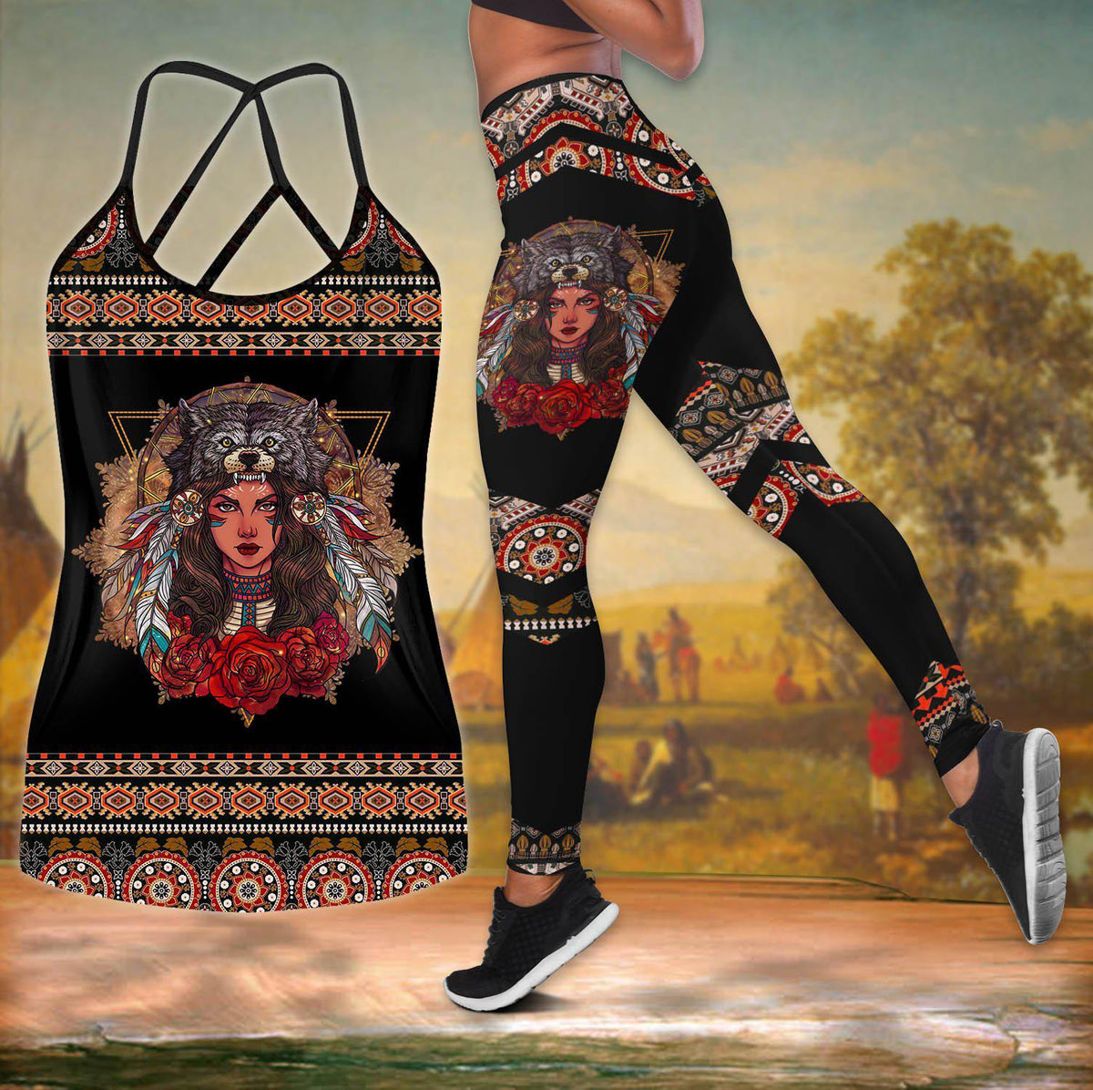 Native Wolf Woman Rose Limited Edition – Hollow Tank Top