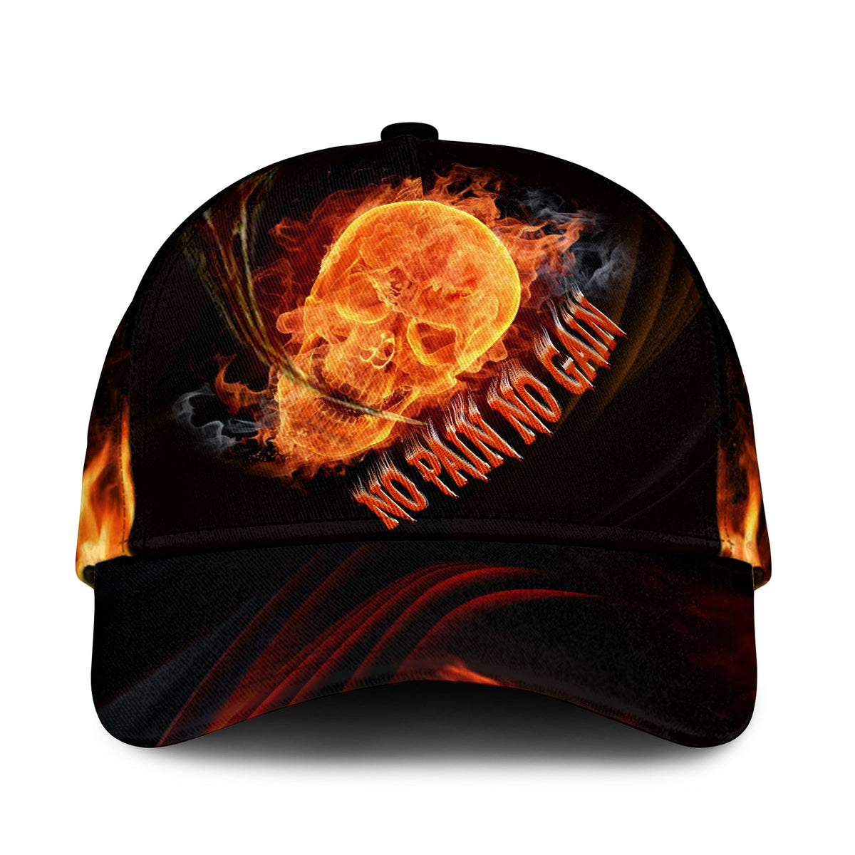 Skull On Fire Flame Style – Classic Cap