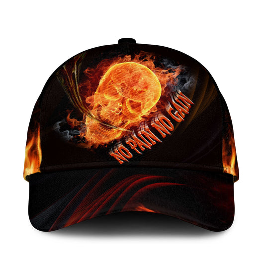 Skull On Fire Flame Style – Classic Cap
