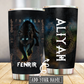 Viking Wolf Black Personalized 20 Oz Tumbler For Hot Cold Drinks And Travel